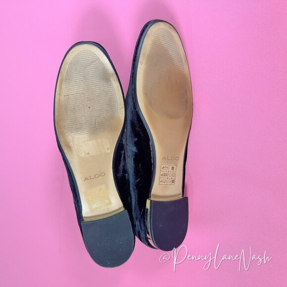 Aldo Danilova Velvet Flat Shoes Size 7.5 Black - Picture 6 of 8